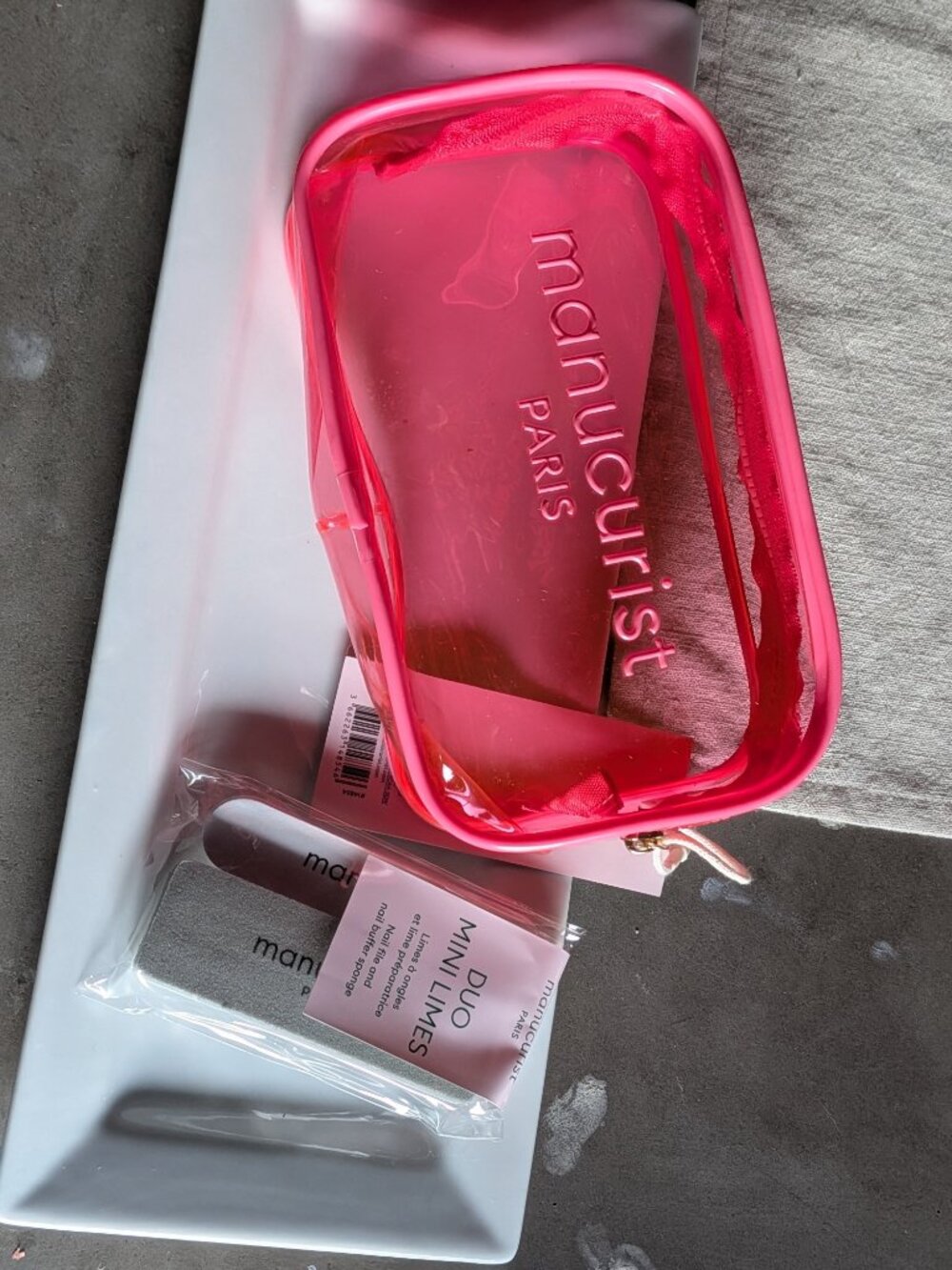 Manucurist Paris Clear Pink Jelly Beauty Pouch Set - NWT